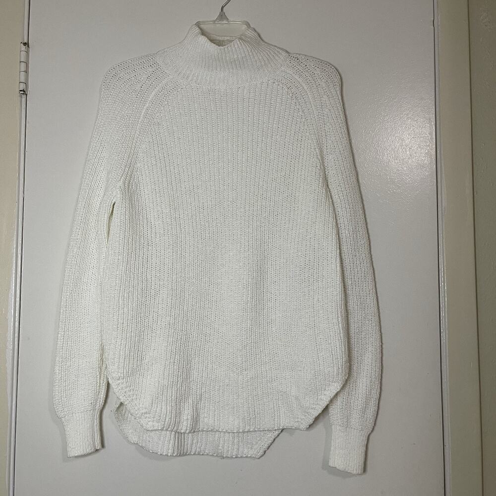 Anthropologie MAEVE white knit mock necks sweater XS